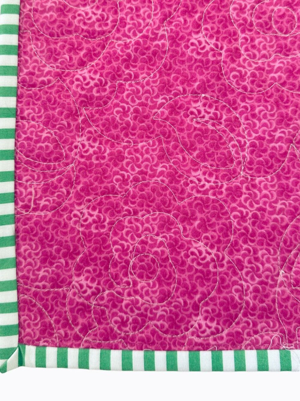 Vibrant Patchwork Quilt Throw 53x53 Reversible Pink Floral Geometric Cottagecore - Picture 8 of 10